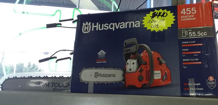 New Husqvarna Rancher 455 chainsaw $440