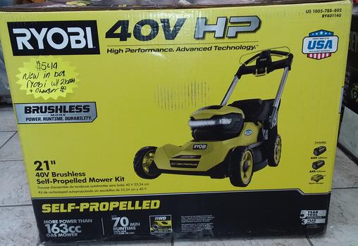 New Ryobi self-propelled brushless lawnmower $549